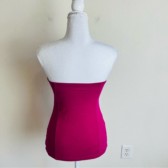 Y2K Decree Magenta Ruched Panel Tube Top Strapless Tank Top - Picture 2 of 4